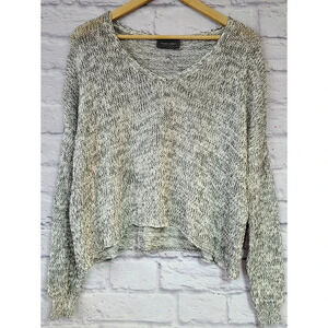 Wooden Ships Paola Buendia Cropped Sweater Size XS Off White Gray Black Flaw